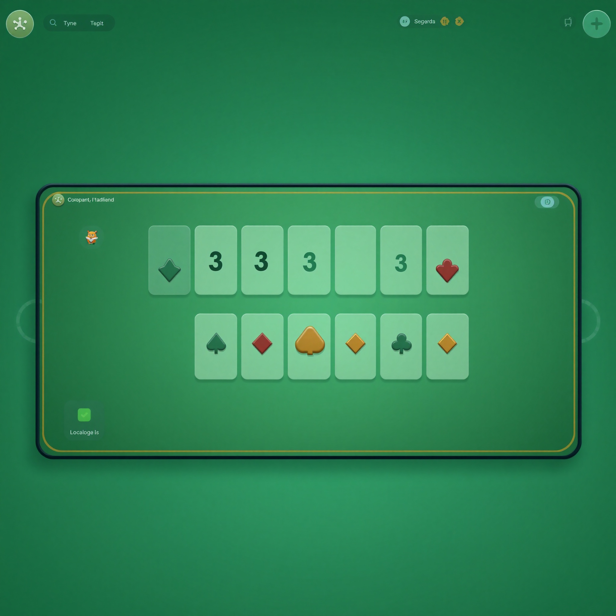 Interfaz de juego con capas visuales en profundidad, sombras y separación de elementos, diseño tridimensional