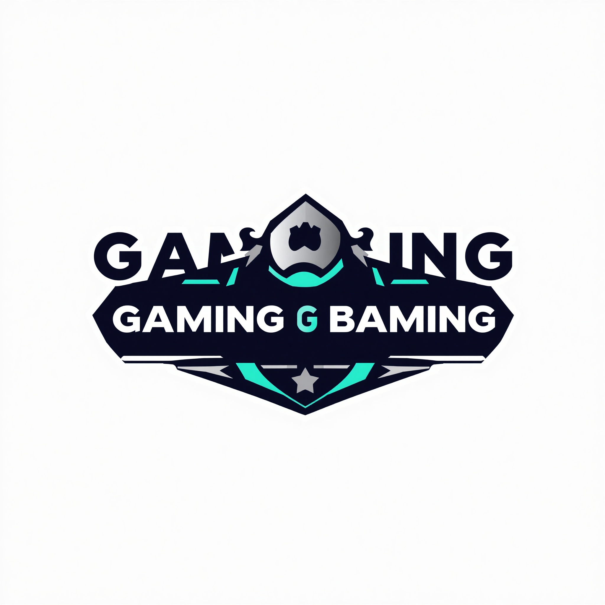 Logotipo moderno de marca de juegos con diseño audaz, tipografía característica y símbolos icónicos en estilo game