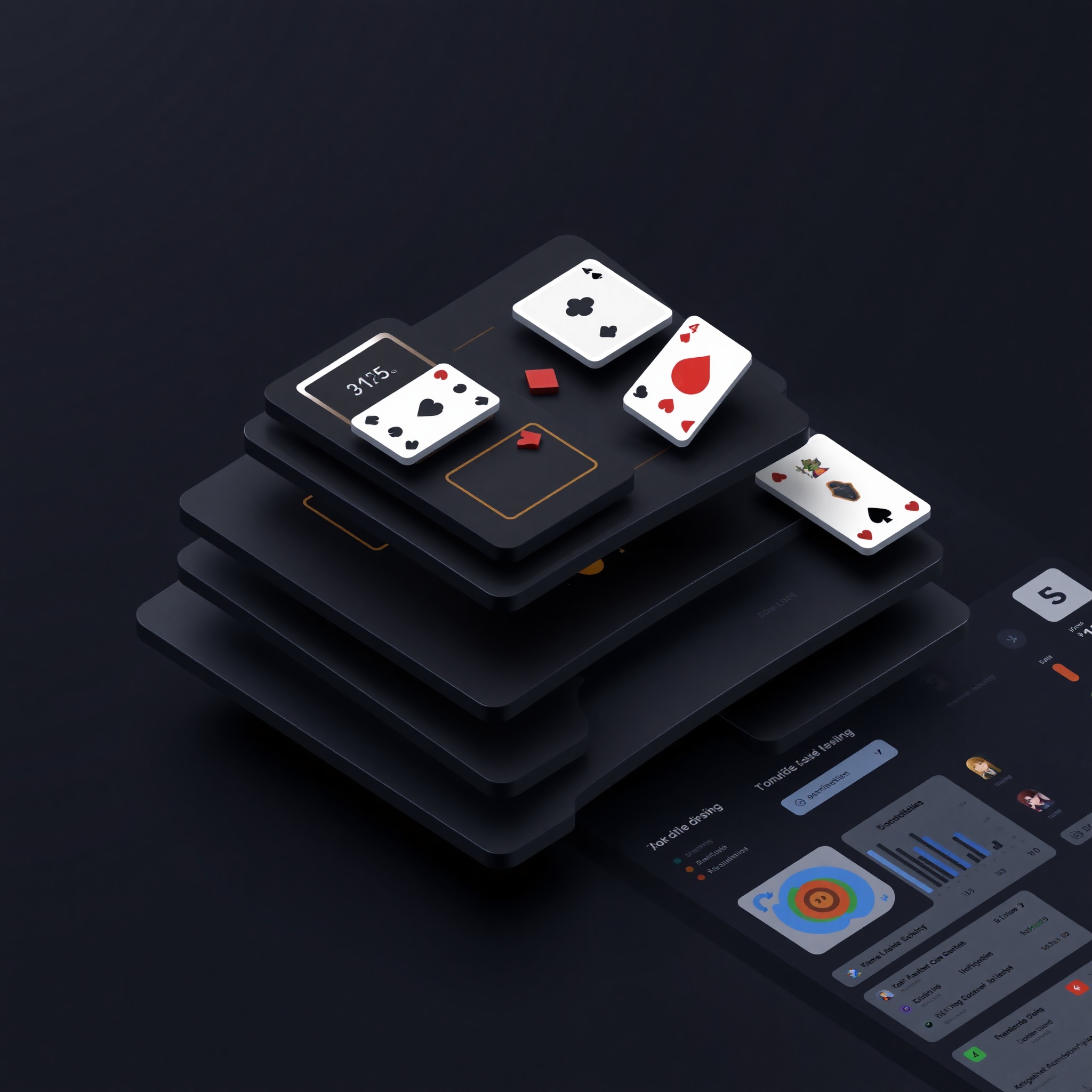 Interfaz de usuario con capas visuales y profundidad tridimensional