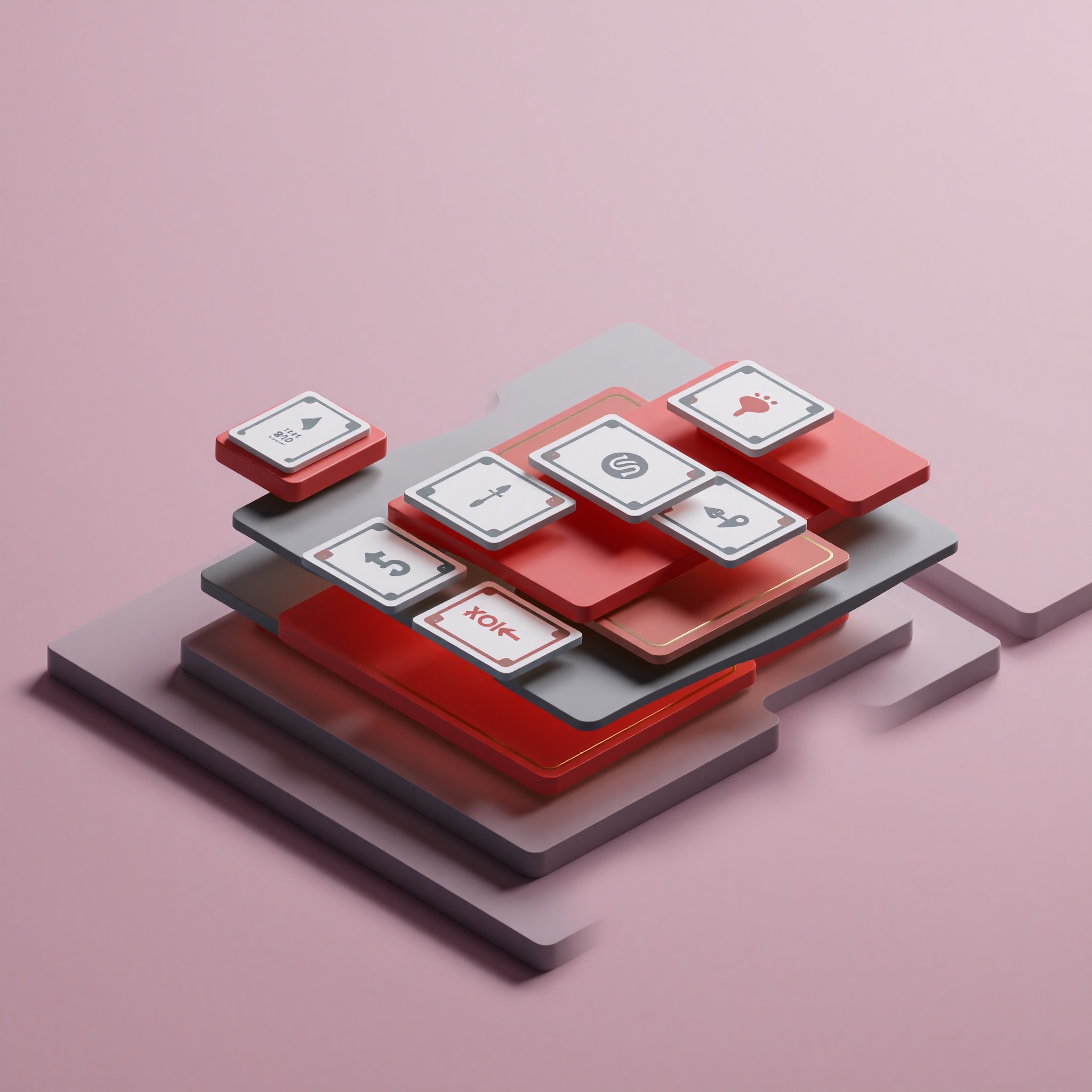 Interfaz de juego con múltiples capas visuales mostrando profundidad y diseño en capas