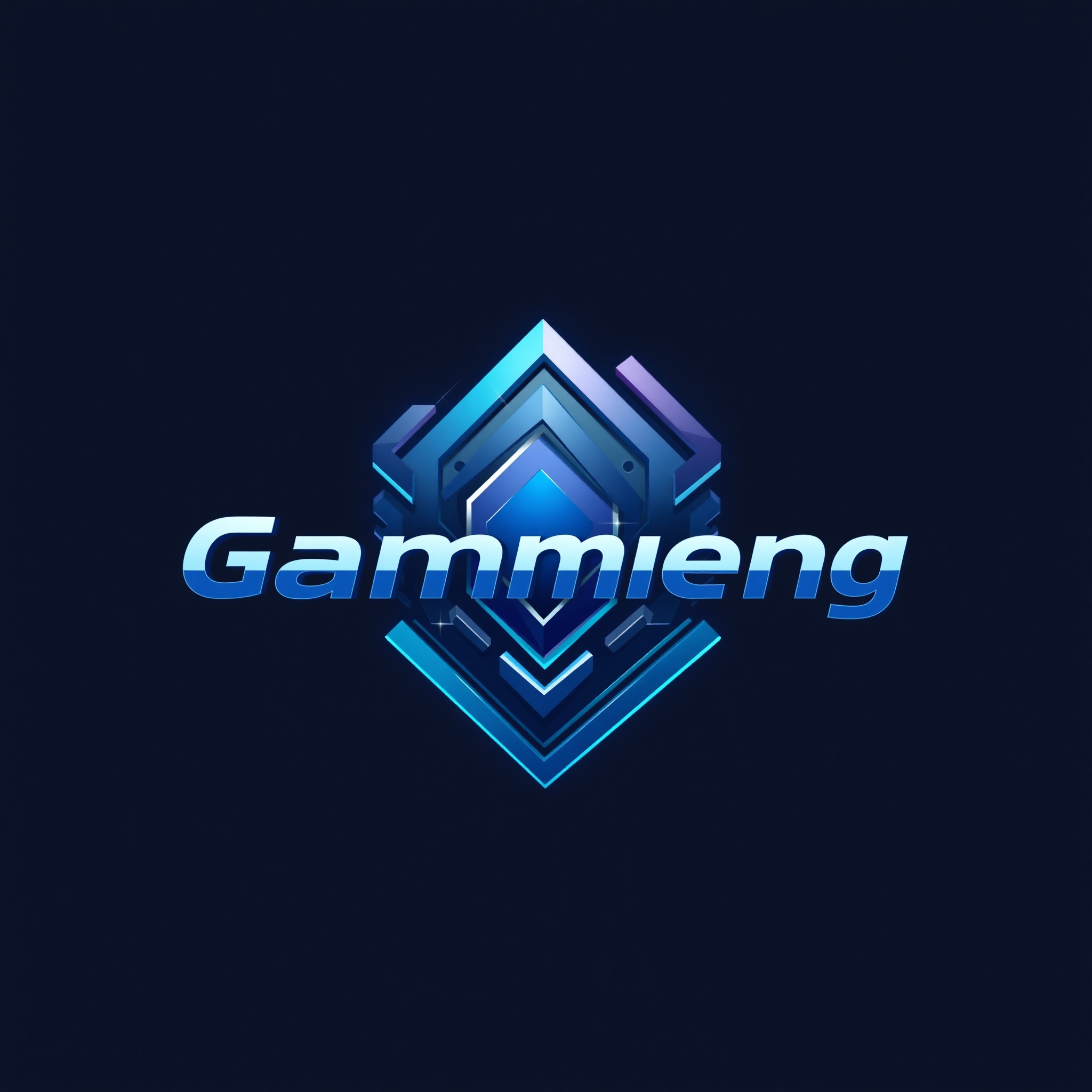 Logo de marca de juego con diseño moderno y profundidad visual