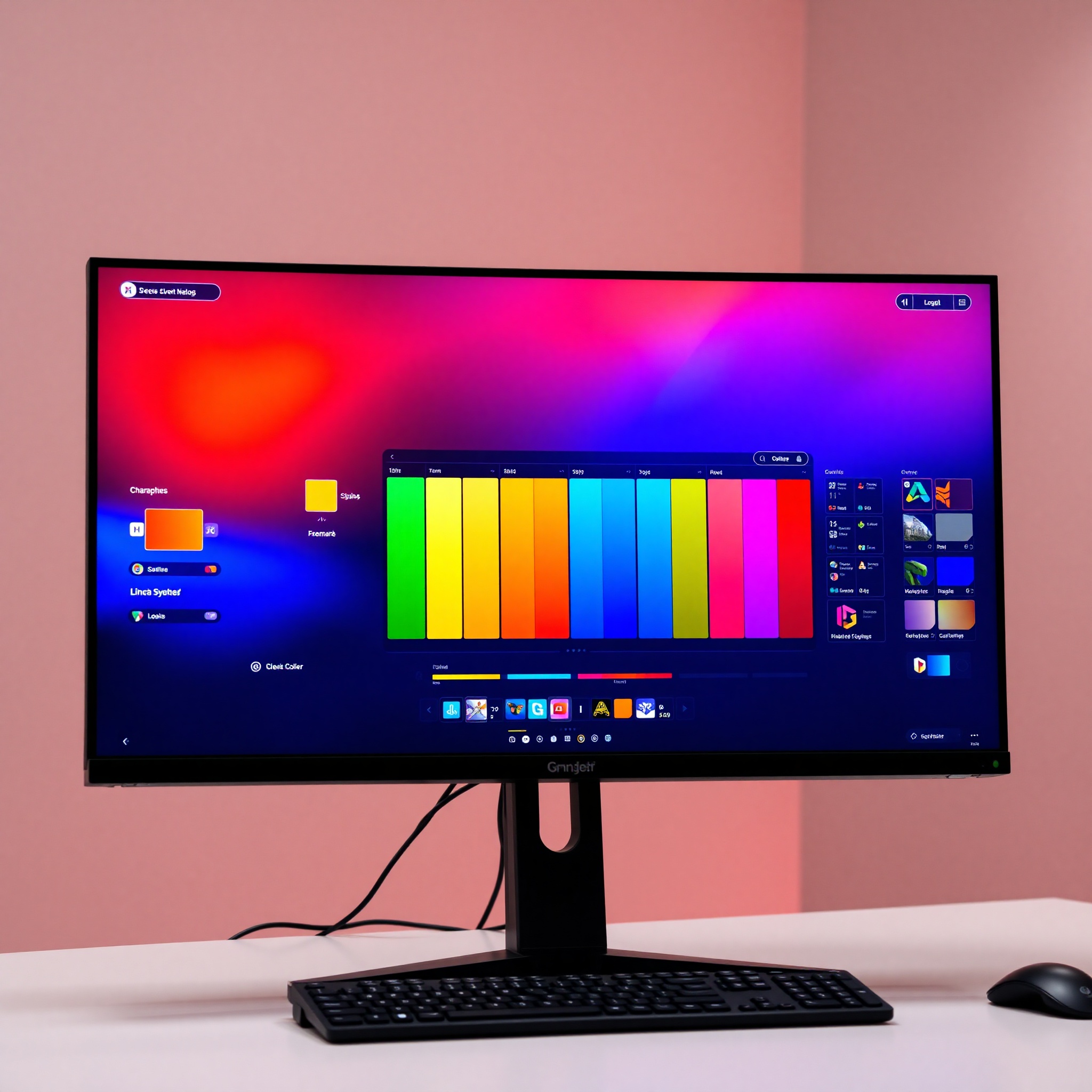 Paleta de colores sólidos vibrantes utilizados en interfaz de juego moderno